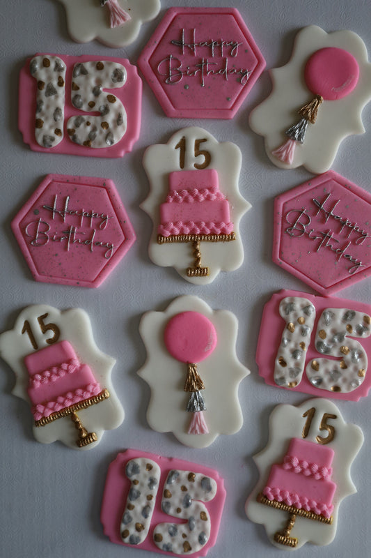 Cakes & Balloons Fondant Birthday Set Toppers