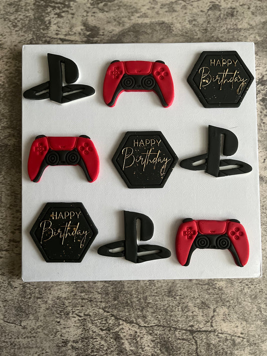 PlayStation 5 Fondant Birthday Toppet Set