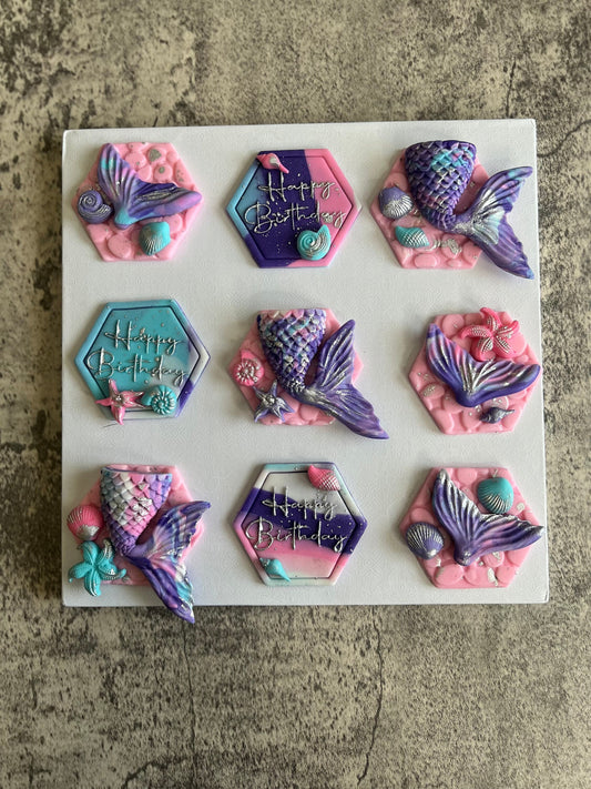 Mermaid Fondant Birthday Tooper Set